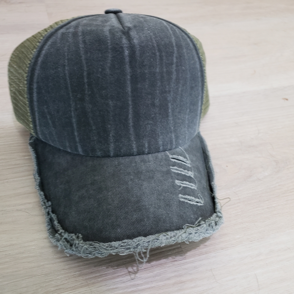 Distressed Olive Green Baseball Hat Cap New Without Tags